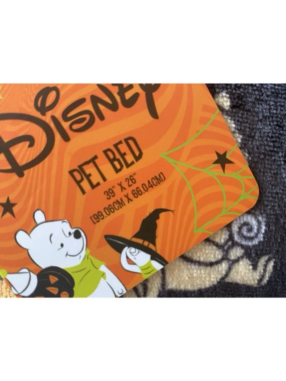Disney Winnie The Pooh Halloween Pumpkins Dog Pet Bed Soft 36” X 26” Black NEW